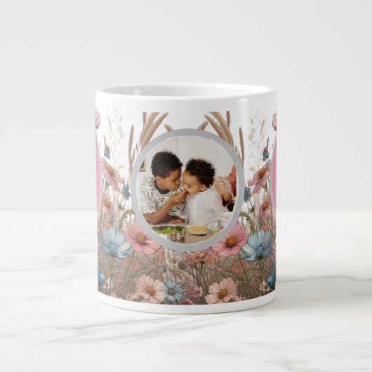 Elegante bloementuin wilde bloem mok voor mama (Voorkant)