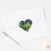 Elegante bloementuin zonnebloemen zinnia mums hart sticker (Envelop)
