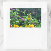 Elegante bloementuin zonnebloemen zinnia mums rechthoekige sticker (Tas)