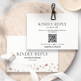 Elegante bloemenuitnodigingskaart voor huwelijken RSVP kaartje