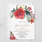 Elegante bloemenvakantie sip see meet greet baby kaart (Voorkant)