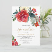 Elegante bloemenvakantie sip see meet greet baby kaart (Staand voorkant)