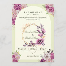 Elegante bloemenverlovingsuitnodiging kaart
