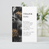 Elegante bloemenviering van het leven begrafenisfo bedankkaart (Staand voorkant)