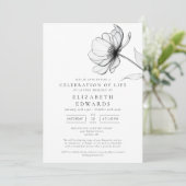 Elegante bloemenviering van het leven begrafenisfo kaart (Staand voorkant)