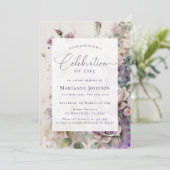 Elegante bloemenviering van het leven kaart (Staand voorkant)