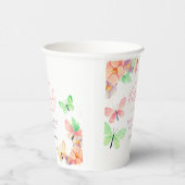 Elegante Bloemenvlinder 1e verjaardag Papieren Bekers (Rechts)