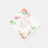 Elegante Bloemenvlinder 1e Verjaardagspapier Servet (Hoek)