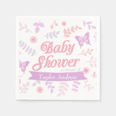 Elegante Bloemenvlinder Baby shower Party Supply Servetten (Voorkant)