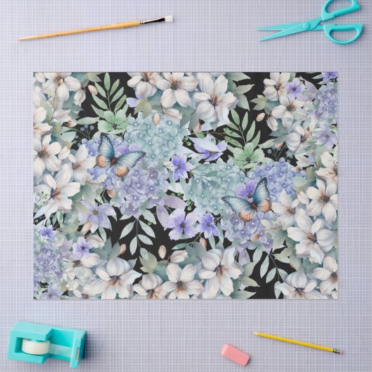 Elegante Bloemenvlinders Decoupage Tissue Paper Tissuepapier (Craft)