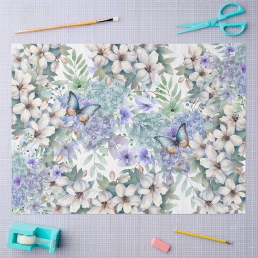 Elegante Bloemenvlinders Decoupage Tissue Paper Tissuepapier (Craft)