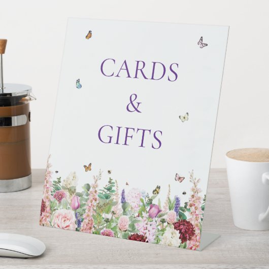 Elegante Bloemenvlinders Kaarten & Geschenken Reclamebord Met Voetstuk (Insitu)