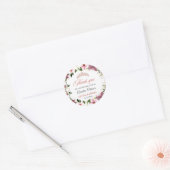 Elegante bloemenvlinders Quinceañera Ronde Sticker (Envelop)