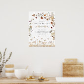 Elegante Bloemenvlinders Vrijgezellenfeest Teken Poster (Keuken)