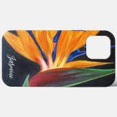 Elegante bloemenvogel van het paradijs naamschrift Case-Mate iPhone case (Achterkant (horizontaal))