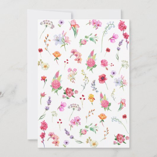 Elegante Bloemenweide Lente Trouwlocatie Tuin Brui Save The Date (Achterkant)