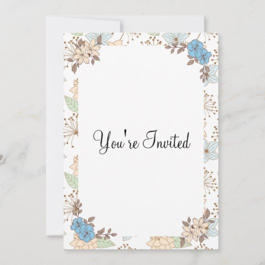 Elegante Bloemenwieden Uitnodiging (Achterkant)