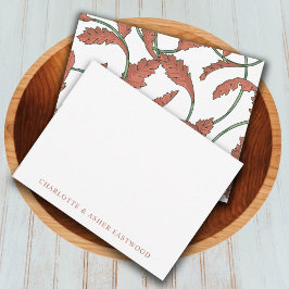 Elegante Bloemenwijnstokken Paar Passen getrouwd B Notitiekaartje