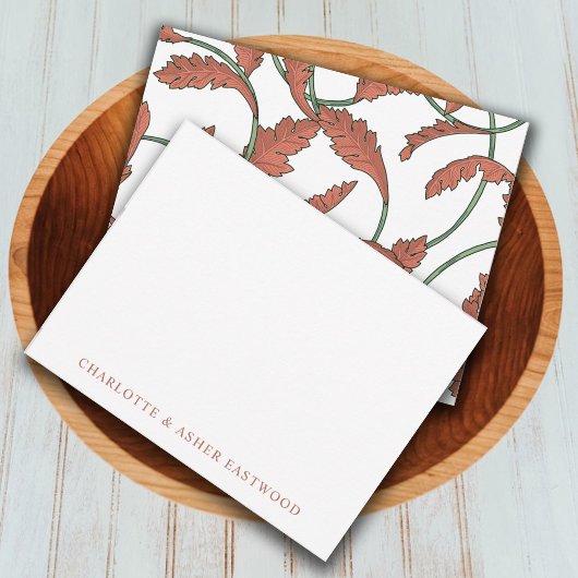 Elegante Bloemenwijnstokken Paar Passen getrouwd B Notitiekaartje