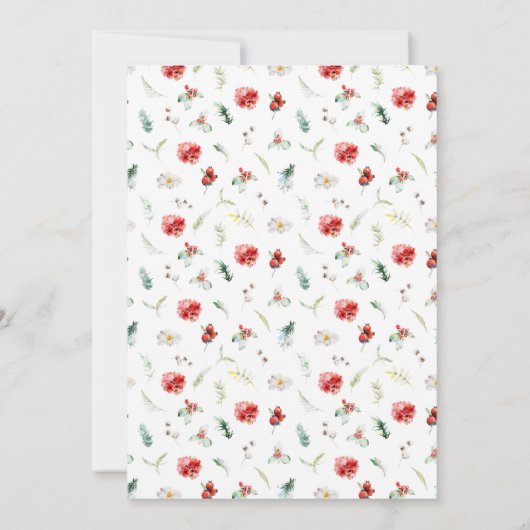 Elegante bloemenwinter bruiloft Bewaar de datum Kaart (Achterkant)