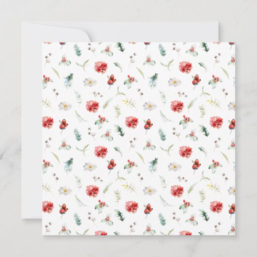 Elegante bloemenwinter bruiloft Bewaar de datum Kaart (Achterkant)