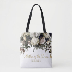 Elegante bloemenwinter chique bruiloft bruidsmeisj tote bag