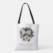 Elegante bloemenwinter chique bruiloft bruidsmeisj tote bag (Achterkant)