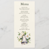 Elegante bloemenwitte exotische bruiloft menu (Achterkant)