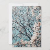 Elegante bloemenwitte rozen boom zomer bruiloft kaart (Achterkant)