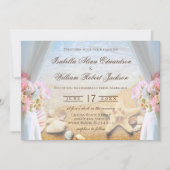 Elegante bloemenzeester tropische strand bruiloft kaart (Voorkant)