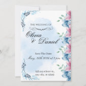 Elegante bloemetuinlijst kaart (Voorkant)