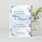 Elegante bloemetuinlijst kaart (Staand voorkant)