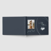 Elegante bloemfoto Blauwgroen munt Gastenboek (Volledig)