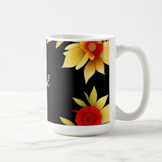 Elegante bloemframe koffiemok (Rechts)