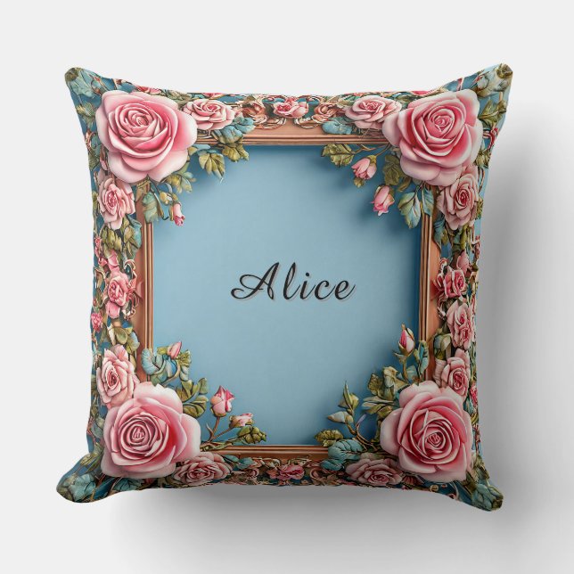 Elegante bloemframe kussen (Voorkant)