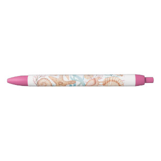 Elegante bloemframe patroon inktpen rode inkt pen