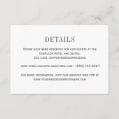 Elegante bloemframe trouwdetails informatiekaartje (Achterkant)