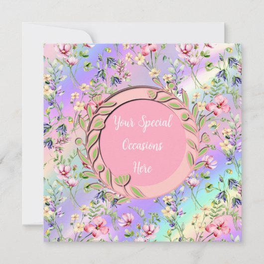 Elegante bloemframe: voor elke gelegenheid kaart (Voorkant)