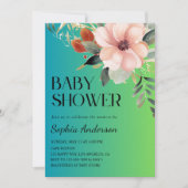 Elegante Bloemgradiënt Baby shower Uitnodiging (Voorkant)