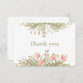 Elegante bloemgroen dank je. Bloemkaart Kaart (Voorkant / Achterkant)