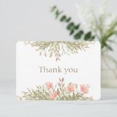 Elegante bloemgroen dank je. Bloemkaart Kaart (Staand voorkant)