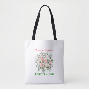 Elegante bloemhuwelijks horloge tote bag