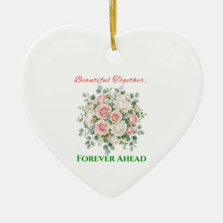 Elegante bloemhuwelijkshorloge keramisch ornament