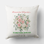Elegante bloemhuwelijkshorloge kussen (Achterkant)