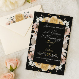 Elegante bloemige 10de huwelijksjubileum uitnodigi kaart
