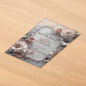 Elegante bloemige 3D Save the Date uitnodiging (Laagn)