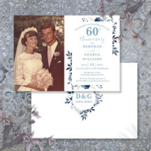 Elegante Bloemige 60e Huwelijksjubileum Foto