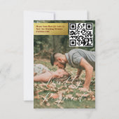 Elegante bloemige aangepaste foto-huwelijksreactie RSVP kaartje (Achterkant)