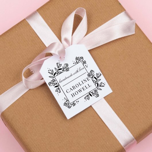 Elegante bloemige aangepaste naam handgemaakt met rubberstempel
