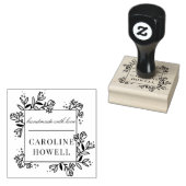 Elegante bloemige aangepaste naam handgemaakt met rubberstempel (Gestempeld)